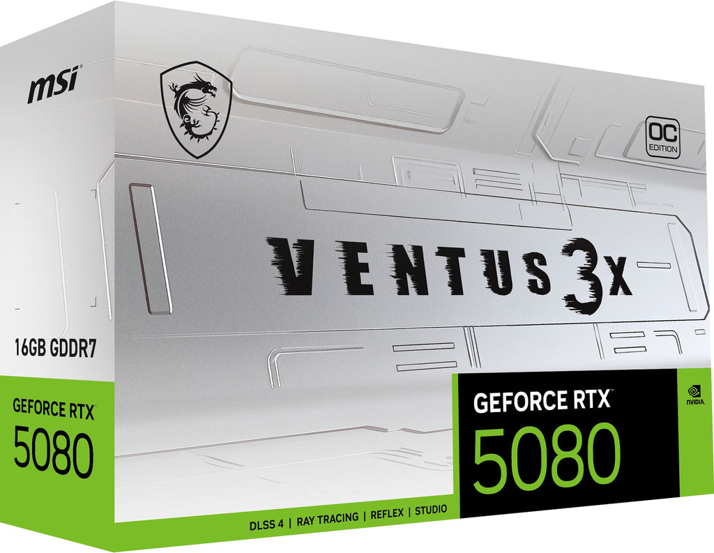 MSI VENTUS GEFORCE RTX 5080 16G 3X OC WHITE graphics card NVIDIA 16 GB GDDR7
