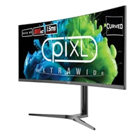 piXL CM34C7 34 Inch Ultrawide Curved Gaming Monitor, 165Hz, 1.5ms Response Time, 3440x1440 Resolution, HDMI, DisplayPort, USB-C, USB-B, USB-A x 2, Audio, R1500 Curve, Height Adjustable, 3 Year Warranty