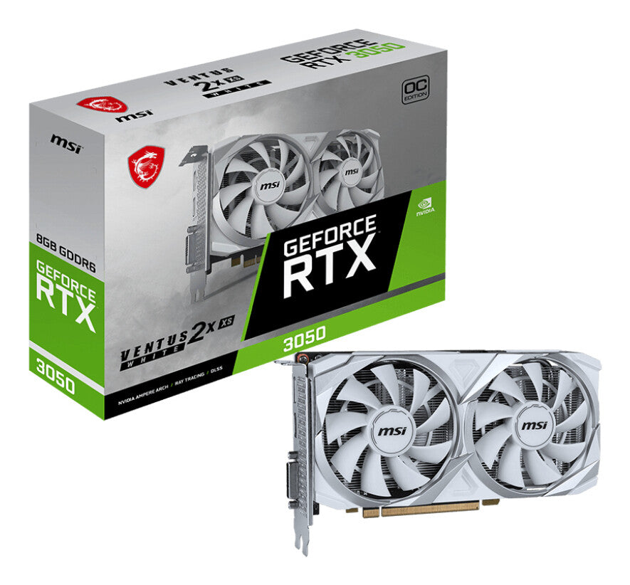 MSI VENTUS RTX 3050 2X XS WHITE 8G OC NVIDIA GeForce RTX 3050 8 GB GDDR6