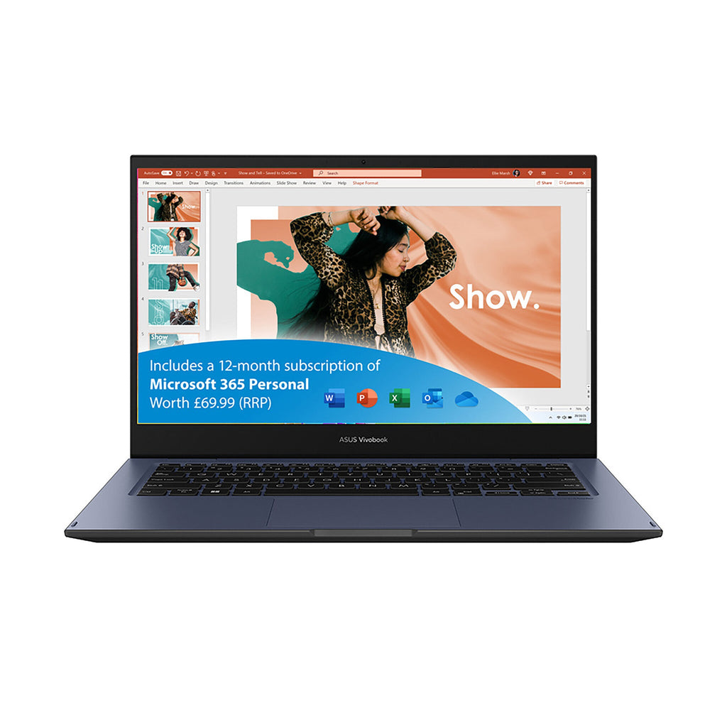 ASUS Vivobook Go 14 Flip TP1400KA-EC002WS Intel® Celeron® N N4500 Hybrid (2-in-1) 35.6 cm (14") Touchscreen Full HD 4 GB DDR4-SDRAM 128 GB eMMC Wi-Fi 5 (802.11ac) Windows 11 Home in S mode Blue