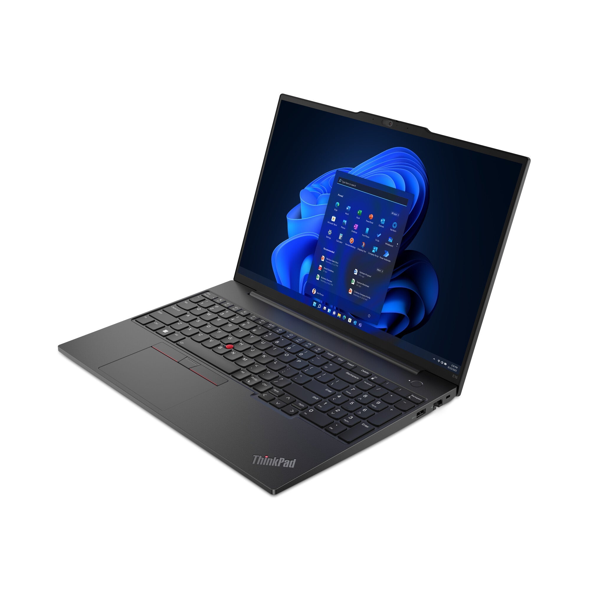 Lenovo ThinkPad E16 Gen 1 (AMD) AMD Ryzen™ 5 7530U Laptop 40.6 cm (16") WUXGA 16 GB DDR4-SDRAM 512 GB SSD Wi-Fi 6 (802.11ax) Windows 11 Pro UK English Black