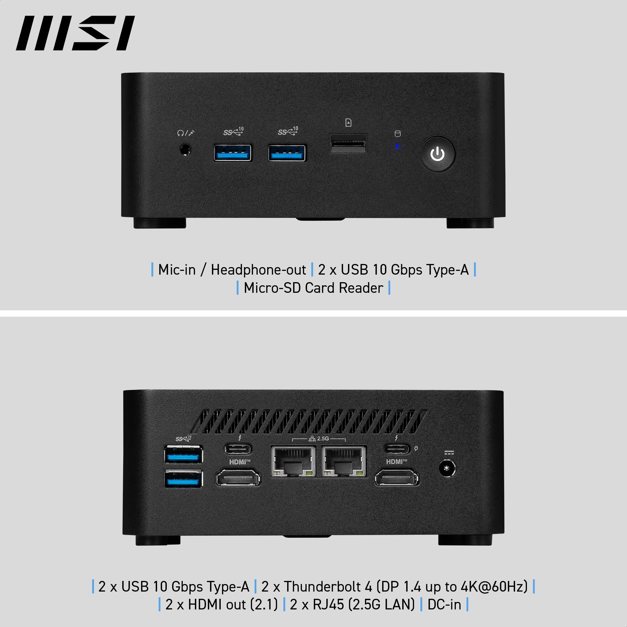 MSI Cubi NUC 1M Intel Core 7 150U Desktop PC, NUC, SFF, Mini Computer, HTPC, (16GB RAM, 1TB Storage, Windows 11 PRO), Intel Graphics/DDR5/Dual ThunderBolt 4/Dual HDMI/Dual LAN/WiFi 6E/BT 5.3/VESA