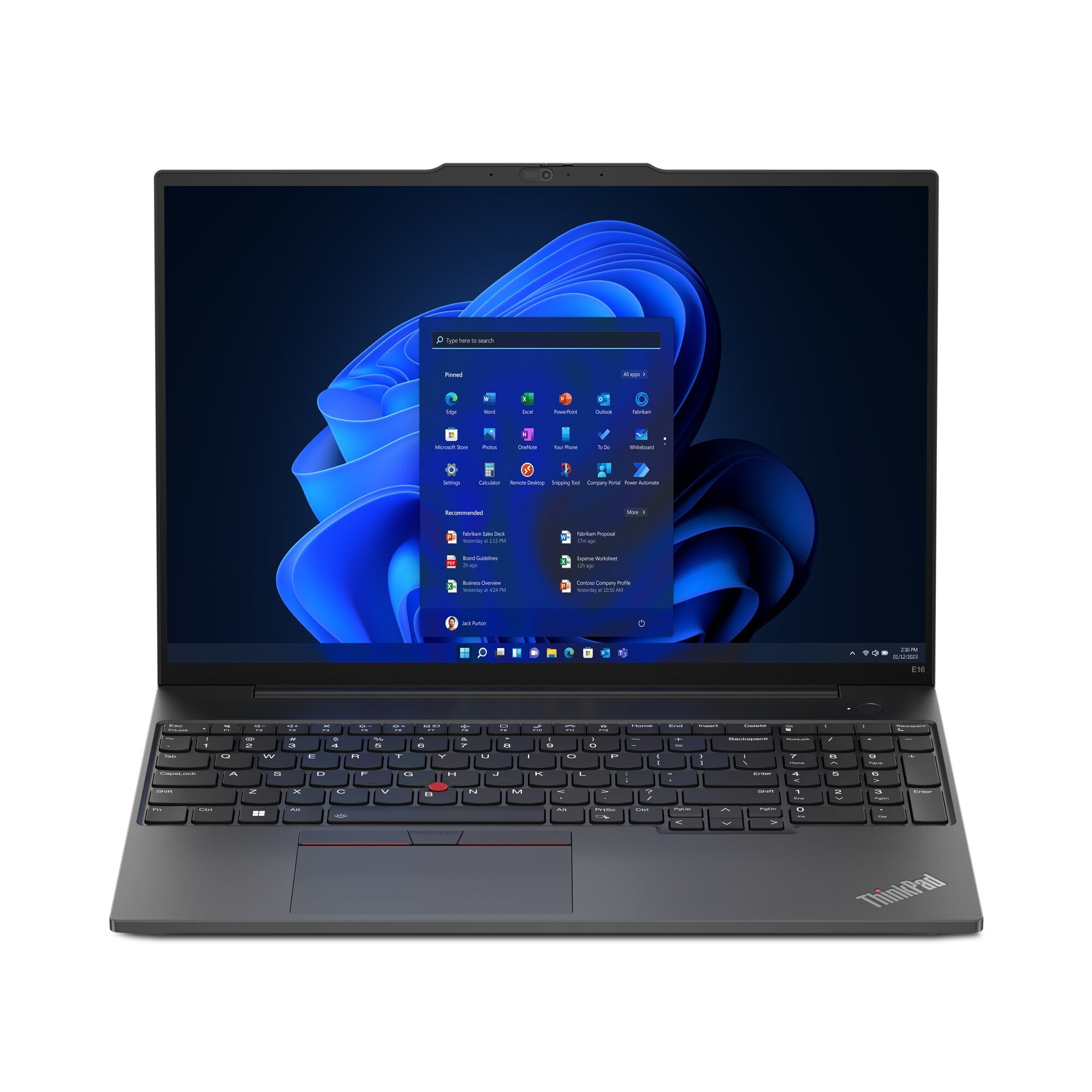 Lenovo ThinkPad E16 Gen 1 (AMD) AMD Ryzen™ 5 7530U Laptop 40.6 cm (16") WUXGA 16 GB DDR4-SDRAM 512 GB SSD Wi-Fi 6 (802.11ax) Windows 11 Pro UK English Black