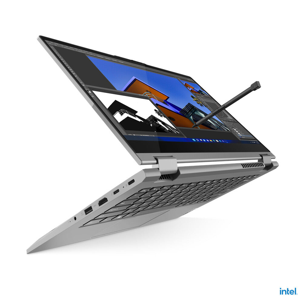 Lenovo ThinkBook 14s Yoga G3 IRU Intel® Core™ i7 i7-1355U Hybrid (2-in-1) 35.6 cm (14") Touchscreen Full HD 16 GB DDR4-SDRAM 512 GB SSD Wi-Fi 6 (802.11ax) Windows 11 Pro UK English Grey