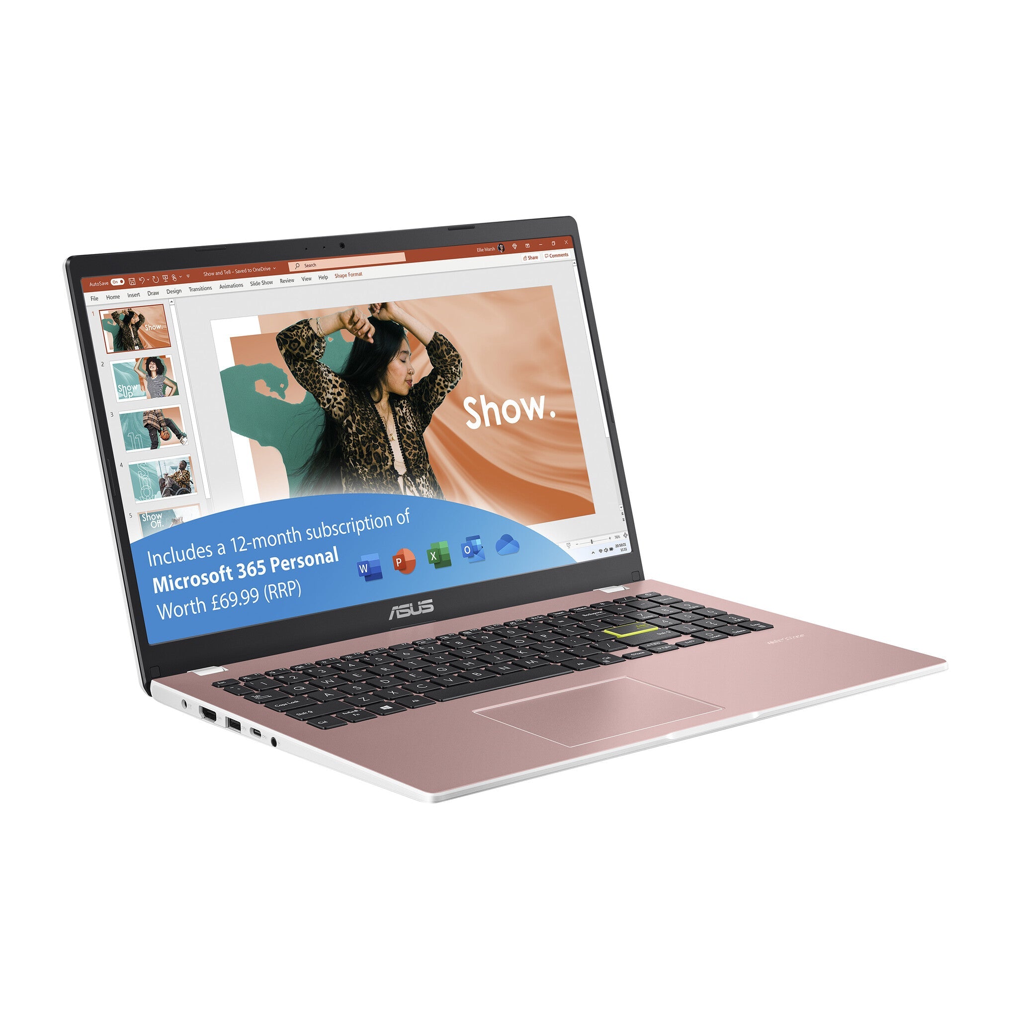 ASUS Vivobook Go 15 E510MA-EJ118WS Intel® Celeron® N N4020 Laptop 39.6 cm (15.6") Full HD 4 GB DDR4-SDRAM 64 GB eMMC Wi-Fi 5 (802.11ac) Windows 11 Home in S mode Pink