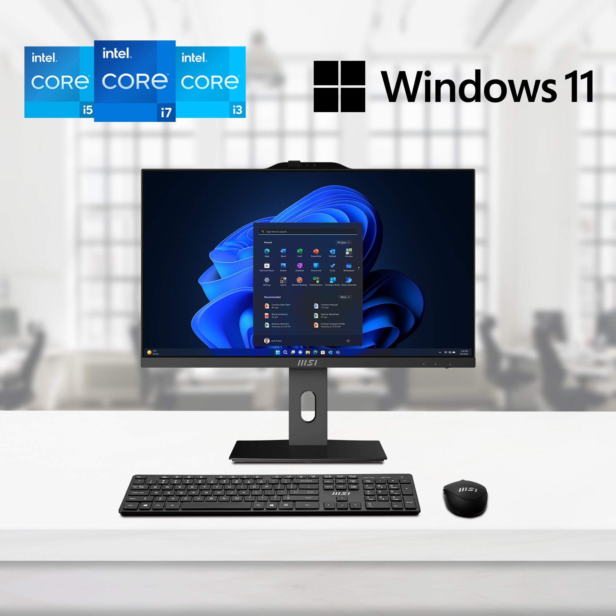 MSI Pro AP242P 14M Intel Core i5 14400 All in One PC, (8GB RAM, 512GB SSD, Windows 11PRO), 23.8 Inch IPS Screen/UHD Graphics/Type-C/USB/LAN/HDMI/DP/WiFi 6E/BT 5.3/VESA