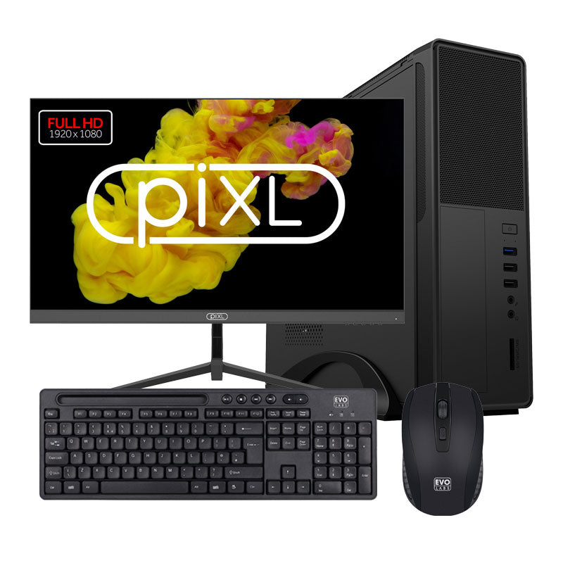 DC Home Office Slim Bundle - Ryzen 3 3200G, 16GB DDR4, 256GB SSD, 24" Monitor, AMD Desktop PC